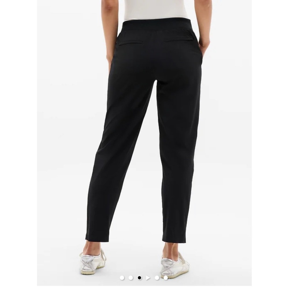 Athleta Brooklyn Ankle Pants Black Ribbed‎ Waist Travel Hike lightweight 10 NWOT - Picture 3 of 13